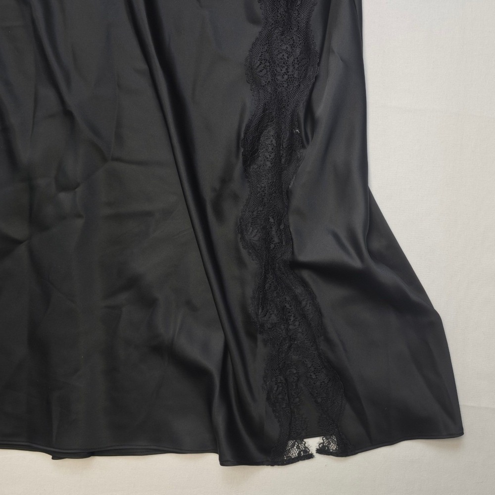 INC International Concepts Women Nightgown 2XL Black Satin Lace Slip Dress NWT - Picture 3 of 6